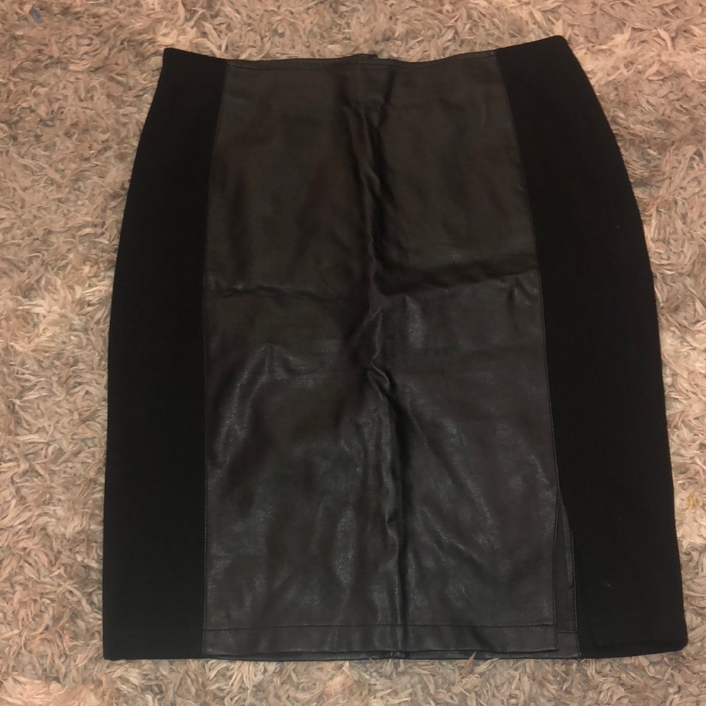 Black leather skirt